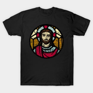 Distressed Stained Glass Jesus T-Shirt